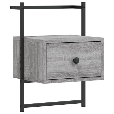 vidaXL Comodino a Muro Grigio Sonoma 35x30x51 cm Legno Multistrato