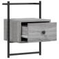 vidaXL Comodino a Muro Grigio Sonoma 35x30x51 cm Legno Multistrato vidaXL Comodino a Muro Grigio Sonoma 35x30x51 cm Legno Multistrato