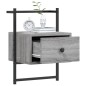 vidaXL Comodini a Muro 2 pz Grigio Sonoma 35x30x51cm Legno Multistrato