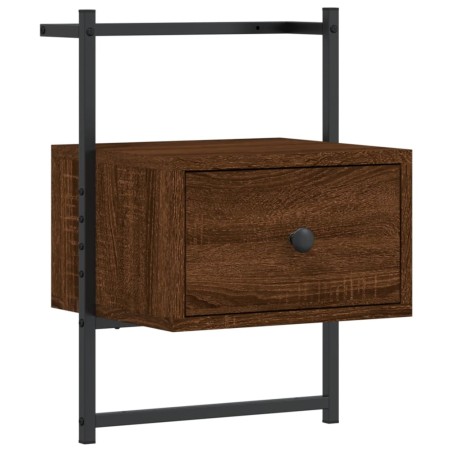 vidaXL Comodino a Muro Rovere Marrone 35x30x51 cm Legno Multistrato