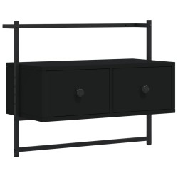 vidaXL Mobile TV a Muro Nero 60,5x30x51 cm in Legno Multistrato