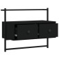 vidaXL Mobile TV a Muro Nero 60,5x30x51 cm in Legno Multistrato vidaXL Mobile TV a Muro Nero 60,5x30x51 cm in Legno Multistrato