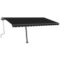 Tenda da Sole Retrattile Manuale con LED 400x300 cm Antracite Tenda da Sole Retrattile Manuale con LED 400x300 cm Antracite