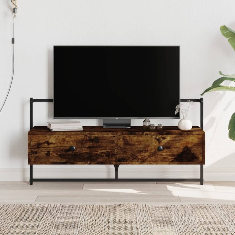 vidaXL Mobile TV a Muro Rovere Fumo 100,5x30x51 cm Legno Multistrato vidaXL Mobile TV a Muro Rovere Fumo 100,5x30x51 cm Legno Multistrato