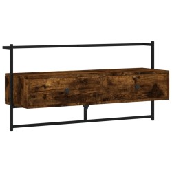 vidaXL Mobile TV a Muro Rovere Fumo 100,5x30x51 cm Legno Multistrato