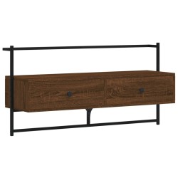 vidaXL Mobile TV a Muro Rovere Marrone 100,5x30x51cm Legno Multistrato