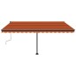 Tenda da Sole Retrattile Manuale LED 400x300 cm Arancio Marrone