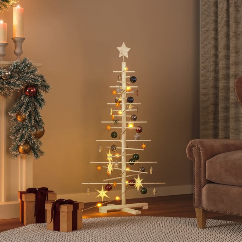 vidaXL Albero di Natale Decorativo in Legno 125 cm Legno Massello Pino vidaXL Albero di Natale Decorativo in Legno 125 cm Legno Massello Pino