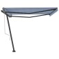 Tenda da Sole Retrattile Automatica Palo 400x300 cm Blu Bianca Tenda da Sole Retrattile Automatica Palo 400x300 cm Blu Bianca