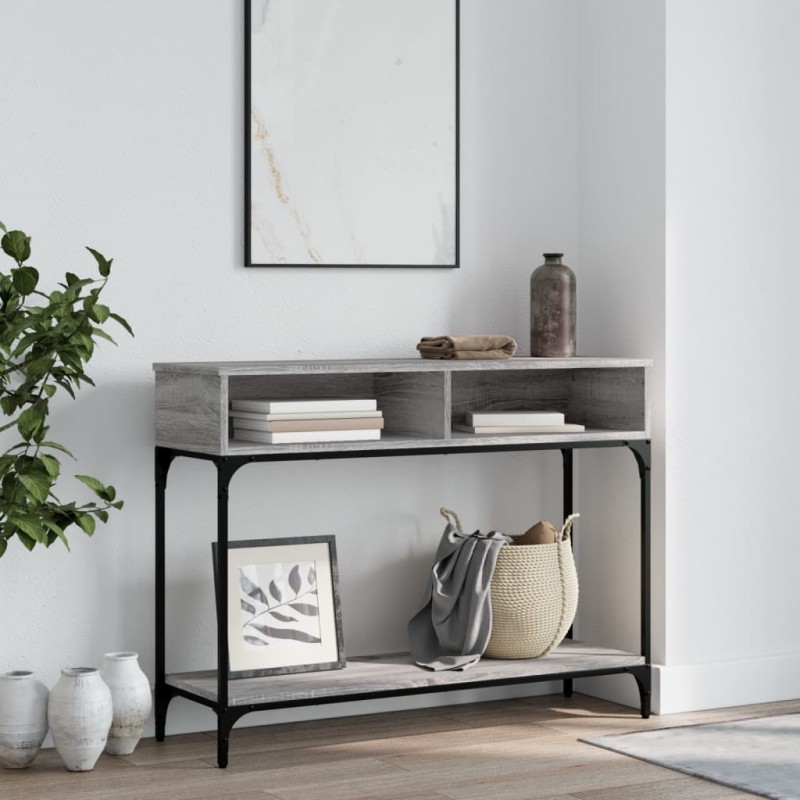 vidaXL Tavolino Consolle Grigio Sonoma 100x30,5x75cm Legno Multistrato vidaXL Tavolino Consolle Grigio Sonoma 100x30,5x75cm Legno Multistrato