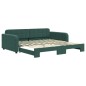 vidaXL Divano Letto con Letto Estraibile Verde Scuro 100x200cm Velluto vidaXL Divano Letto con Letto Estraibile Verde Scuro 100x200cm Velluto
