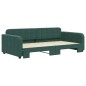 vidaXL Divano Letto con Letto Estraibile Verde Scuro 100x200cm Velluto vidaXL Divano Letto con Letto Estraibile Verde Scuro 100x200cm Velluto