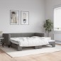 vidaXL Divano Letto con Letto Estraibile Grigio Scuro 100x200 Tessuto vidaXL Divano Letto con Letto Estraibile Grigio Scuro 100x200 Tessuto