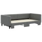 vidaXL Divano Letto con Letto Estraibile Grigio Scuro 100x200 Tessuto vidaXL Divano Letto con Letto Estraibile Grigio Scuro 100x200 Tessuto