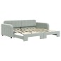 vidaXL Divano Letto con Letto Estraibile Grigio Chiaro 90x190 Velluto vidaXL Divano Letto con Letto Estraibile Grigio Chiaro 90x190 Velluto