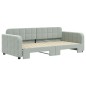 vidaXL Divano Letto con Letto Estraibile Grigio Chiaro 90x190 Velluto vidaXL Divano Letto con Letto Estraibile Grigio Chiaro 90x190 Velluto