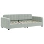 vidaXL Divano Letto con Letto Estraibile Grigio Chiaro 90x190 Velluto vidaXL Divano Letto con Letto Estraibile Grigio Chiaro 90x190 Velluto