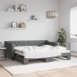 vidaXL Divano Letto con Letto Estraibile Grigio Scuro 90x190cm Tessuto vidaXL Divano Letto con Letto Estraibile Grigio Scuro 90x190cm Tessuto