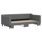 vidaXL Divano Letto con Letto Estraibile Grigio Scuro 90x190cm Tessuto vidaXL Divano Letto con Letto Estraibile Grigio Scuro 90x190cm Tessuto