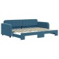 vidaXL Divano Letto con Letto Estraibile Blu 80x200 cm in Velluto vidaXL Divano Letto con Letto Estraibile Blu 80x200 cm in Velluto