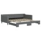 vidaXL Divano Letto con Letto Estraibile Grigio Scuro 100x200 Tessuto vidaXL Divano Letto con Letto Estraibile Grigio Scuro 100x200 Tessuto