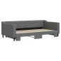 vidaXL Divano Letto con Letto Estraibile Grigio Scuro 100x200 Tessuto vidaXL Divano Letto con Letto Estraibile Grigio Scuro 100x200 Tessuto