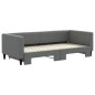 vidaXL Divano Letto con Letto Estraibile Grigio Scuro 90x200cm Tessuto vidaXL Divano Letto con Letto Estraibile Grigio Scuro 90x200cm Tessuto