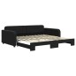 vidaXL Divano Letto con Letto Estraibile Nero 100x200 cm in Velluto vidaXL Divano Letto con Letto Estraibile Nero 100x200 cm in Velluto