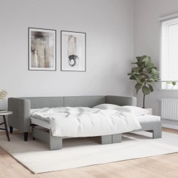 vidaXL Divano Letto con Letto Estraibile Grigio Chiaro 90x200 Tessuto