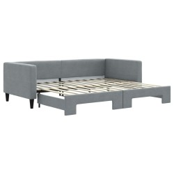 vidaXL Divano Letto con Letto Estraibile Grigio Chiaro 90x200 Tessuto