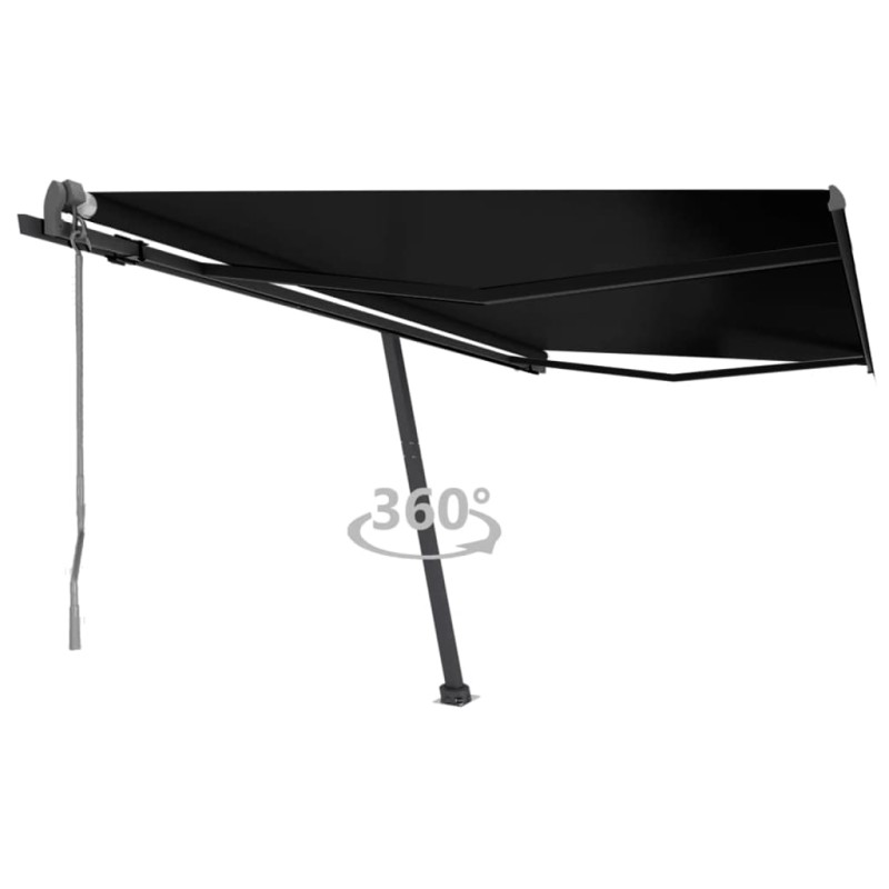 vidaXL Tenda Sole Retrattile Automatica con Palo 400x300 cm Antracite vidaXL Tenda Sole Retrattile Automatica con Palo 400x300 cm Antracite