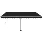 vidaXL Tenda Sole Retrattile Automatica con Palo 400x300 cm Antracite vidaXL Tenda Sole Retrattile Automatica con Palo 400x300 cm Antracite