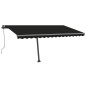 vidaXL Tenda Sole Retrattile Automatica con Palo 400x300 cm Antracite vidaXL Tenda Sole Retrattile Automatica con Palo 400x300 cm Antracite