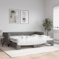 vidaXL Divano Letto con Letto Estraibile Grigio Scuro 90x190cm Tessuto