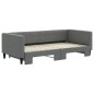 vidaXL Divano Letto con Letto Estraibile Grigio Scuro 90x190cm Tessuto