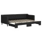 vidaXL Divano Letto con Letto Estraibile Nero 80x200 Tessuto vidaXL Divano Letto con Letto Estraibile Nero 80x200 Tessuto