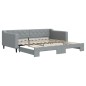 vidaXL Divano Letto con Letto Estraibile Grigio Chiaro 100x200 Tessuto vidaXL Divano Letto con Letto Estraibile Grigio Chiaro 100x200 Tessuto