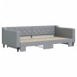 vidaXL Divano Letto con Letto Estraibile Grigio Chiaro 100x200 Tessuto vidaXL Divano Letto con Letto Estraibile Grigio Chiaro 100x200 Tessuto