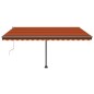 Tenda Retrattile Automatica con Palo 400x300 cm Arancio Marrone Tenda Retrattile Automatica con Palo 400x300 cm Arancio Marrone