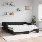 vidaXL Divano Letto con Letto Estraibile Nero 90x190 cm in Tessuto vidaXL Divano Letto con Letto Estraibile Nero 90x190 cm in Tessuto