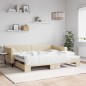 vidaXL Divano Letto con Letto Estraibile Crema 90x200 cm in Tessuto vidaXL Divano Letto con Letto Estraibile Crema 90x200 cm in Tessuto