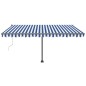 Tenda Automatica con Sensore Vento e LED 400x300 cm Blu Bianca Tenda Automatica con Sensore Vento e LED 400x300 cm Blu Bianca