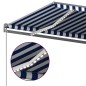 Tenda Automatica con Sensore Vento e LED 400x300 cm Blu Bianca Tenda Automatica con Sensore Vento e LED 400x300 cm Blu Bianca