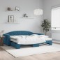 vidaXL Divano Letto Estraibile con Materassi Blu 90x200 cm Velluto vidaXL Divano Letto Estraibile con Materassi Blu 90x200 cm Velluto