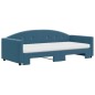 vidaXL Divano Letto Estraibile con Materassi Blu 90x200 cm Velluto vidaXL Divano Letto Estraibile con Materassi Blu 90x200 cm Velluto