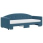 vidaXL Divano Letto Estraibile con Materassi Blu 80x200 cm Velluto vidaXL Divano Letto Estraibile con Materassi Blu 80x200 cm Velluto