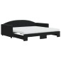 vidaXL Divano Letto Estraibile con Materassi Nero 100x200 cm Velluto vidaXL Divano Letto Estraibile con Materassi Nero 100x200 cm Velluto