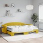 vidaXL Divano Letto Estraibile con Materassi Giallo 80x200 cm Velluto vidaXL Divano Letto Estraibile con Materassi Giallo 80x200 cm Velluto