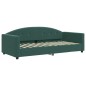 vidaXL Divano Letto Estraibile Materassi Verde Scuro 90x200 Velluto vidaXL Divano Letto Estraibile Materassi Verde Scuro 90x200 Velluto
