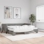 vidaXL Divano Letto Estraibile Materassi Grigio Scuro 90x200cm Tessuto vidaXL Divano Letto Estraibile Materassi Grigio Scuro 90x200cm Tessuto